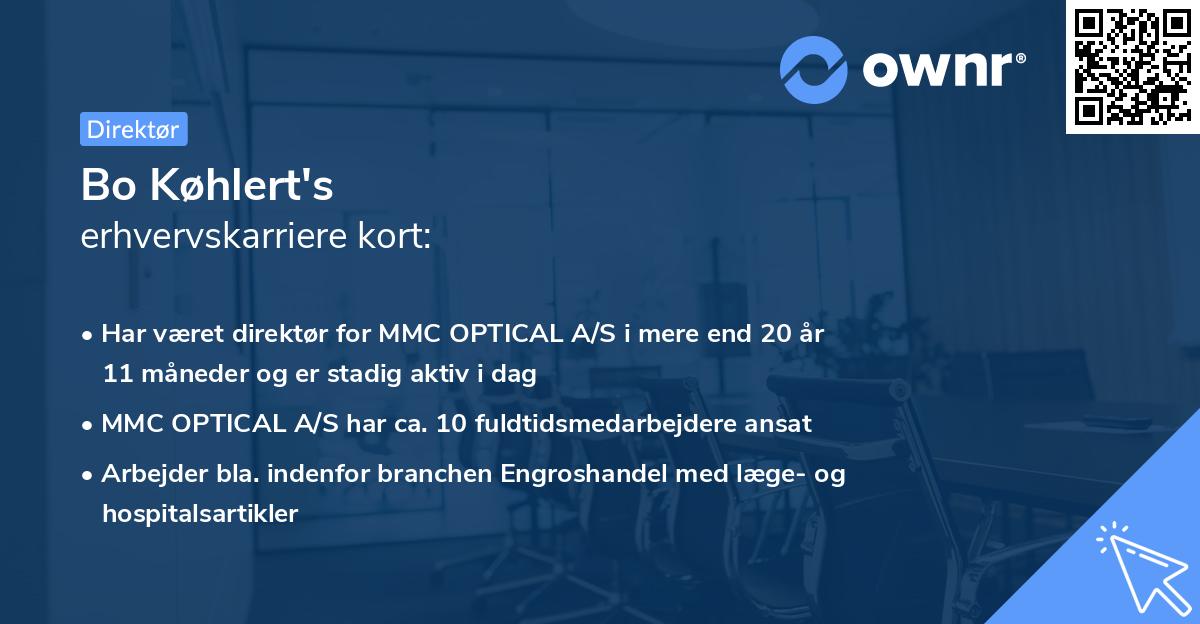 Bo Køhlert's erhvervskarriere kort