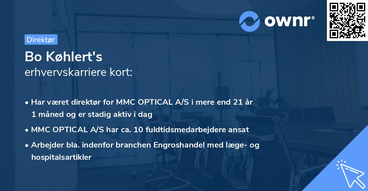 Bo Køhlert's erhvervskarriere kort