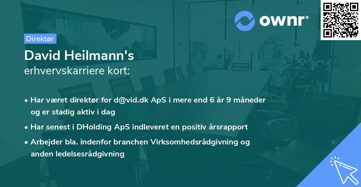 David Heilmann's erhvervskarriere kort