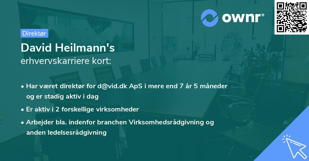 David Heilmann's erhvervskarriere kort