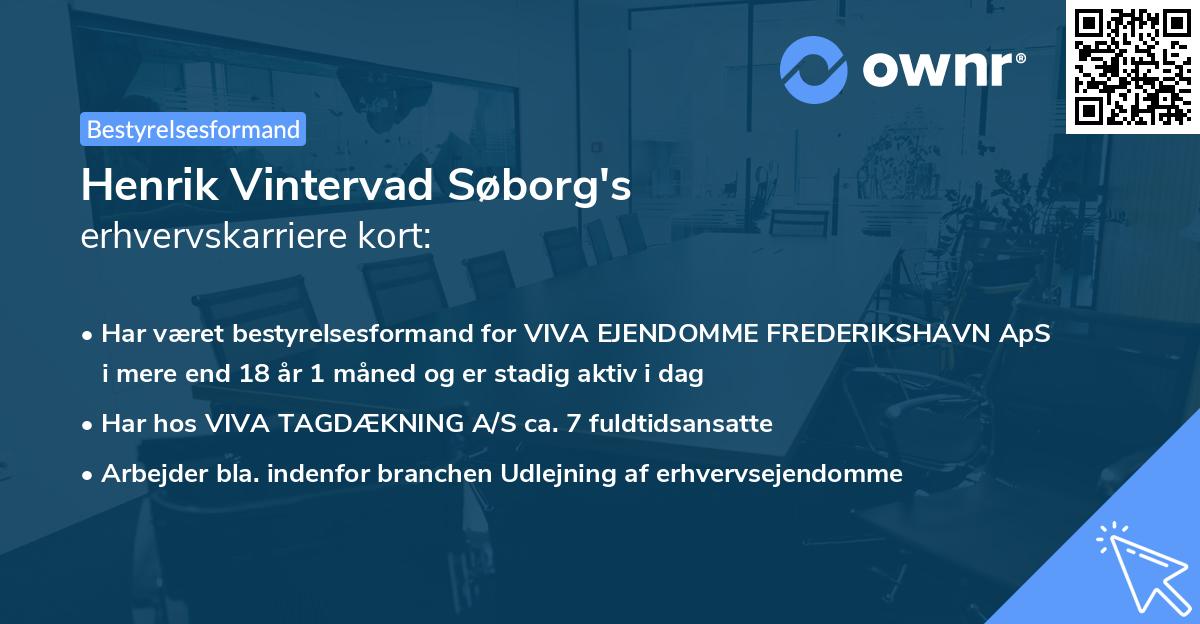 Henrik Vintervad Søborg's erhvervskarriere kort
