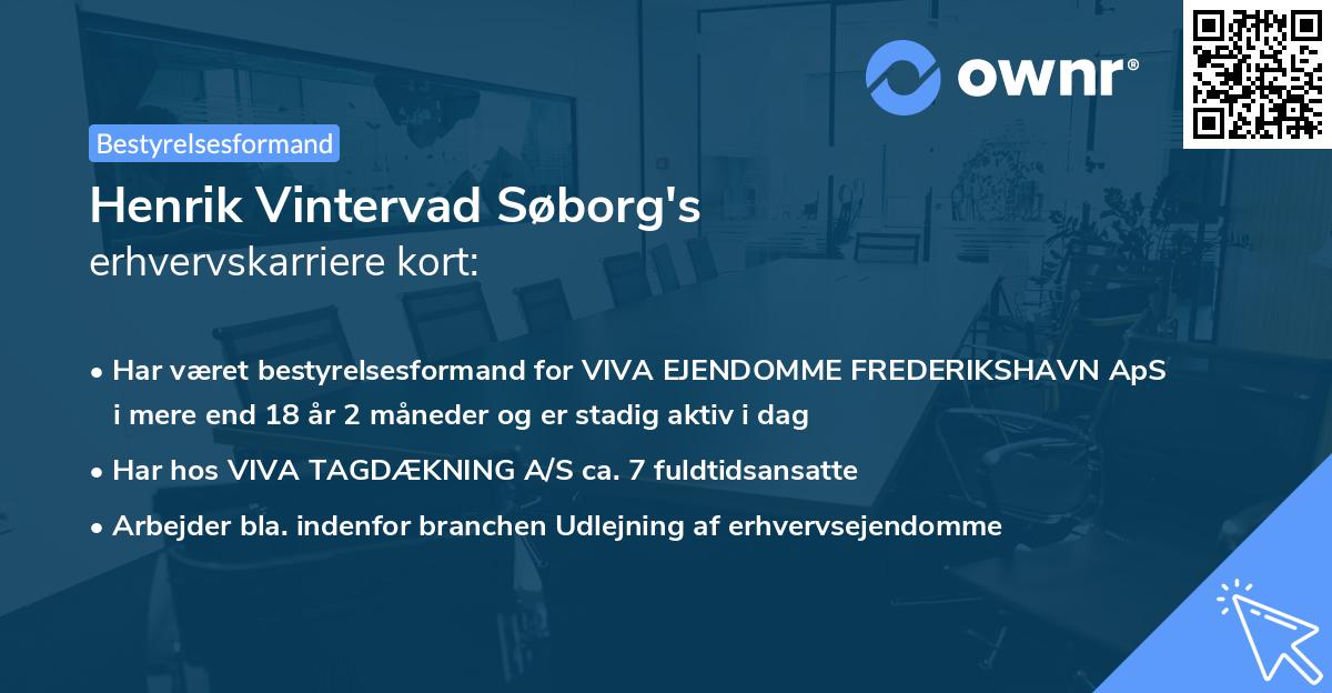 Henrik Vintervad Søborg's erhvervskarriere kort
