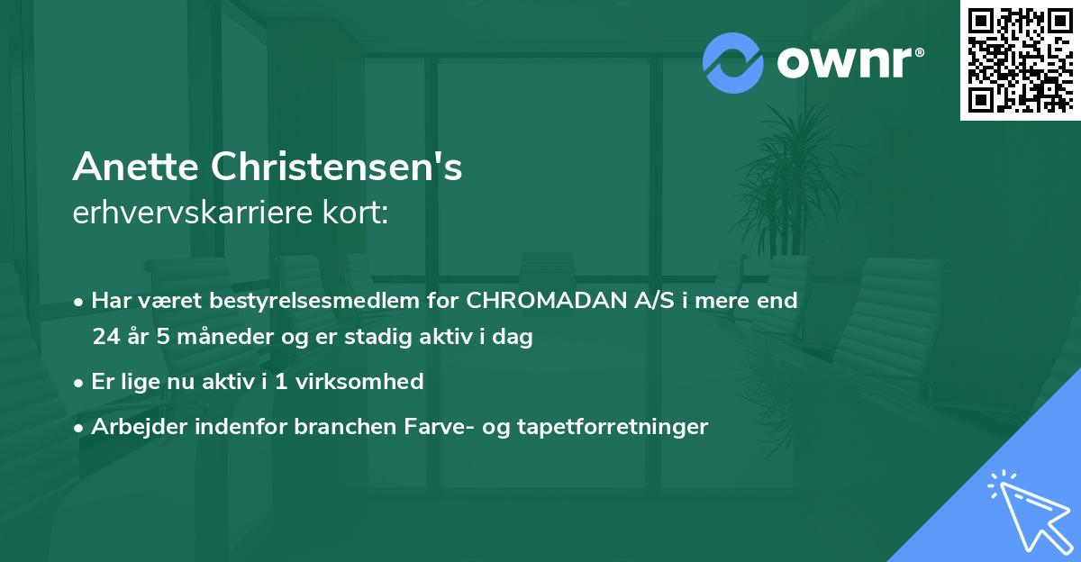 Anette Christensen's erhvervskarriere kort