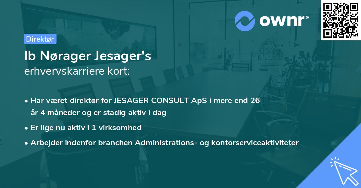 Ib Nørager Jesager's erhvervskarriere kort