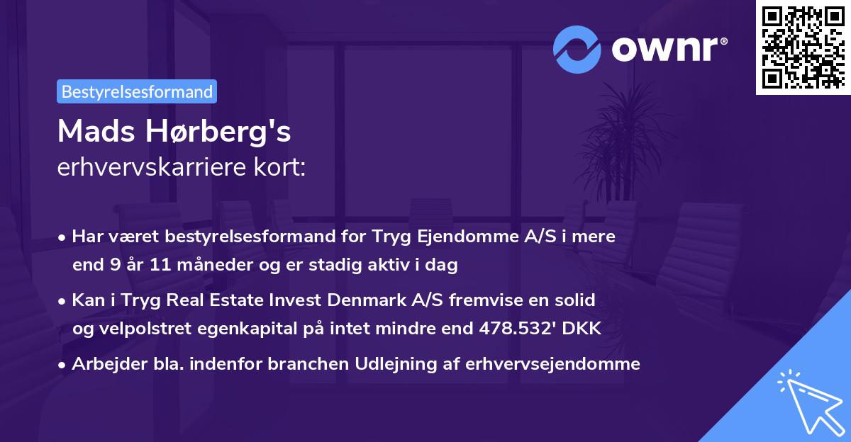 Mads Hørberg's erhvervskarriere kort