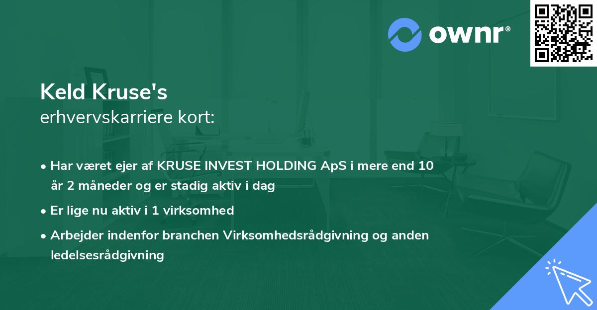Keld Kruse's erhvervskarriere kort