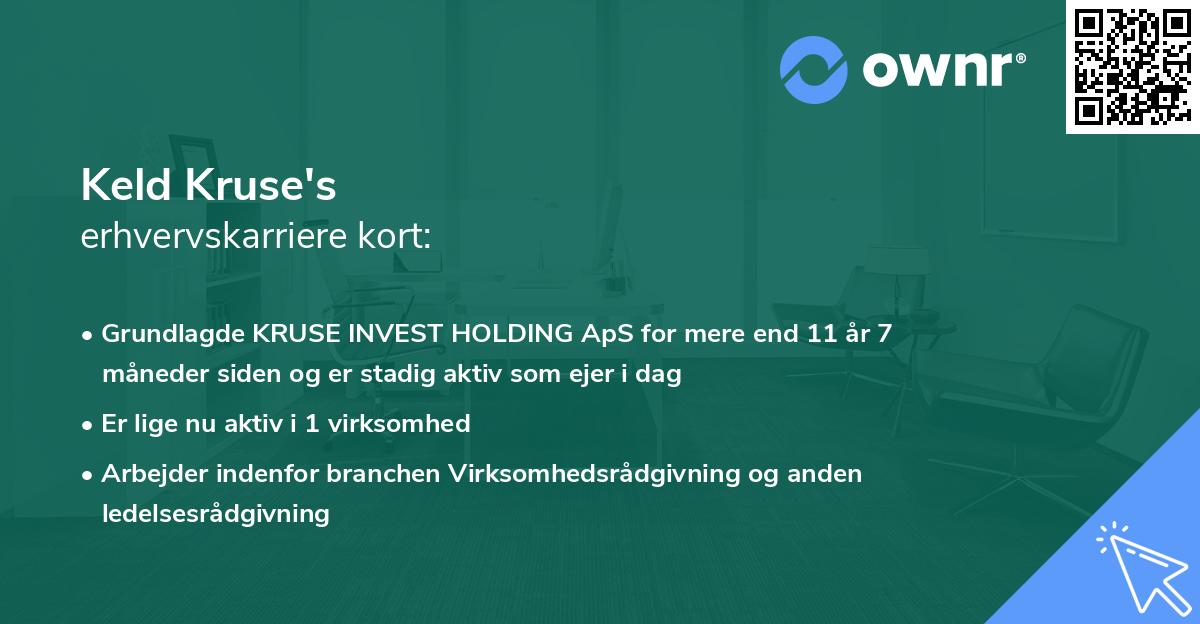 Keld Kruse's erhvervskarriere kort