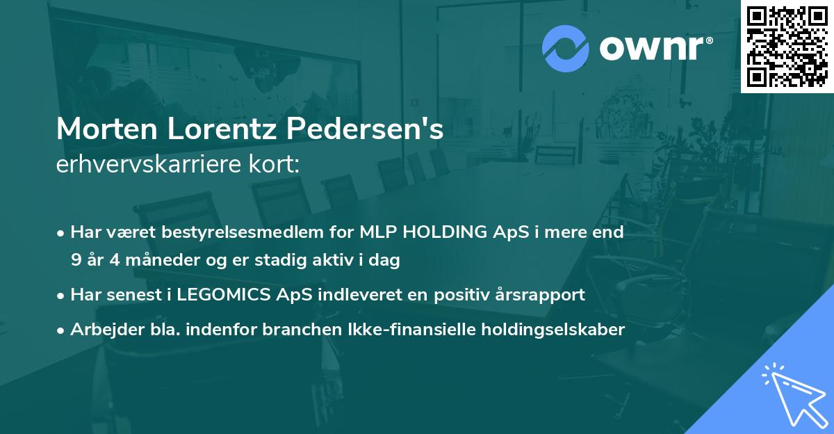 Morten Lorentz Pedersen's erhvervskarriere kort