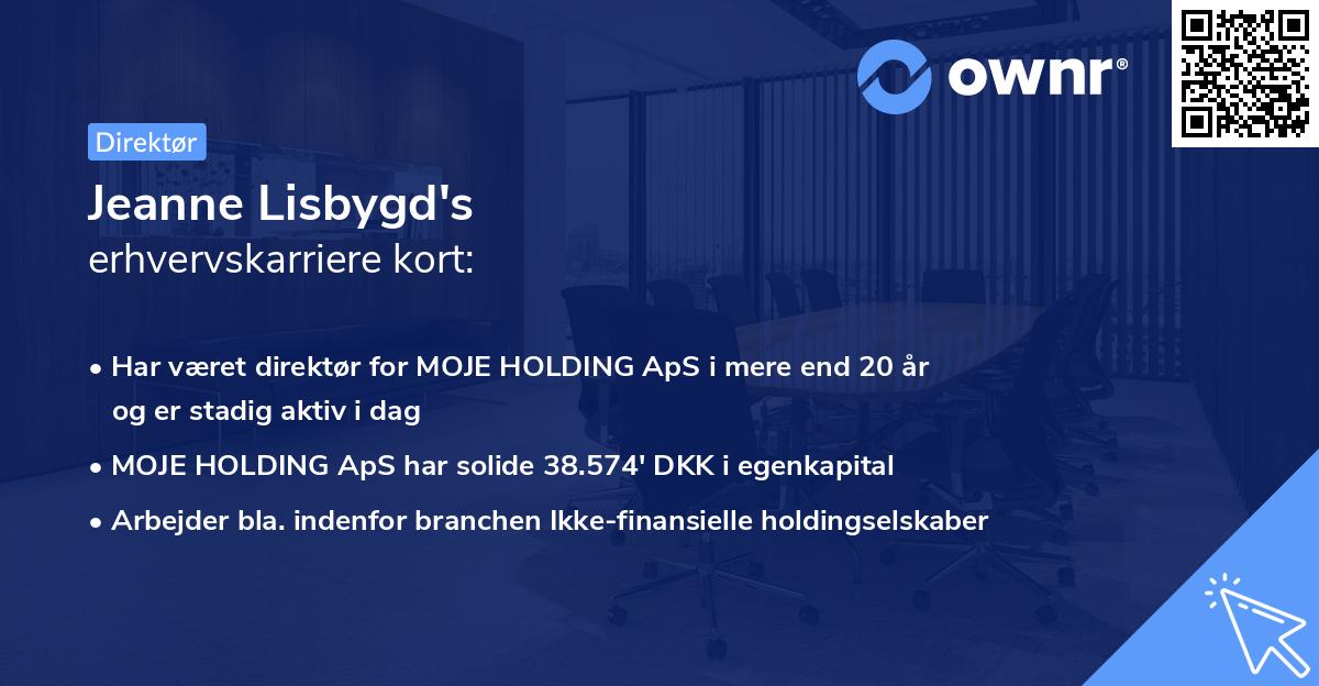 Jeanne Lisbygd's erhvervskarriere kort