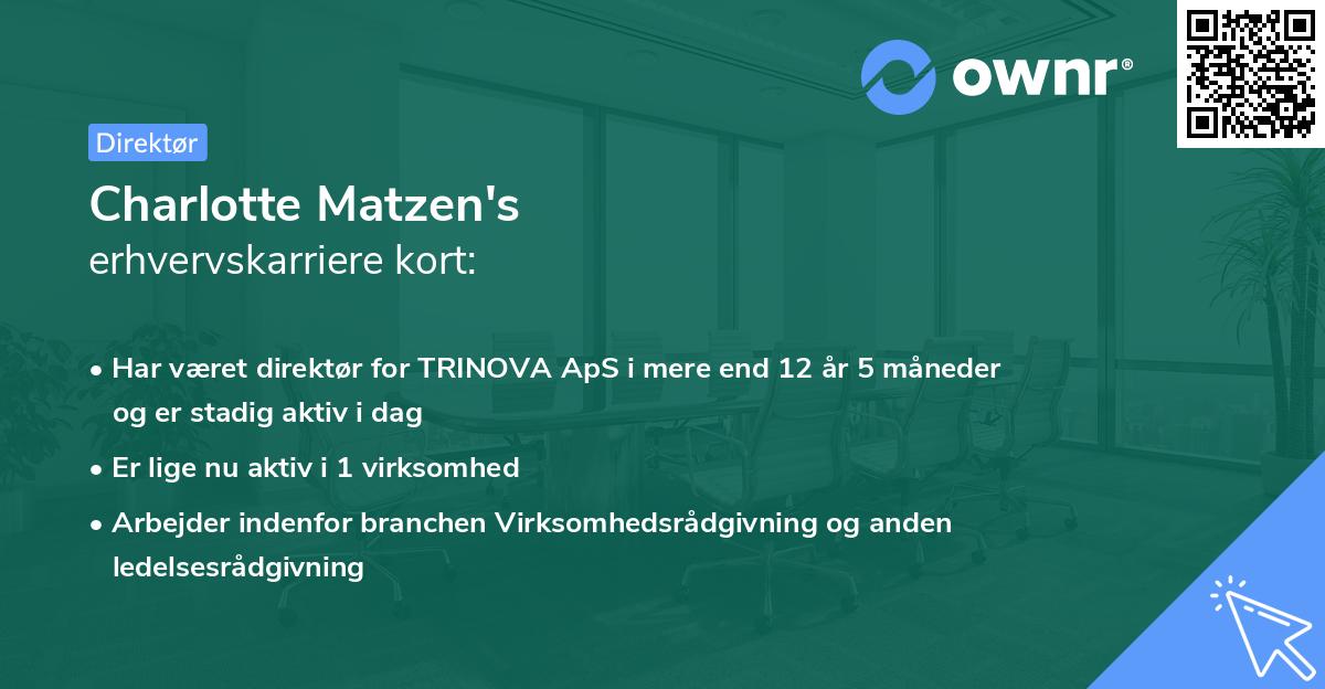 Charlotte Matzen's erhvervskarriere kort