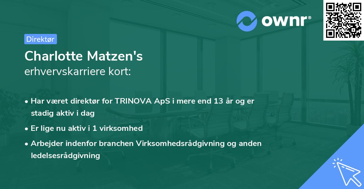 Charlotte Matzen's erhvervskarriere kort