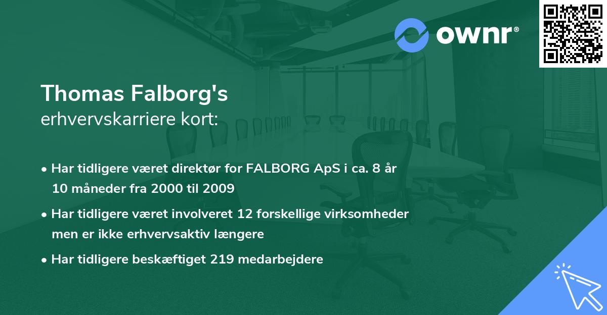 Thomas Falborg's erhvervskarriere kort