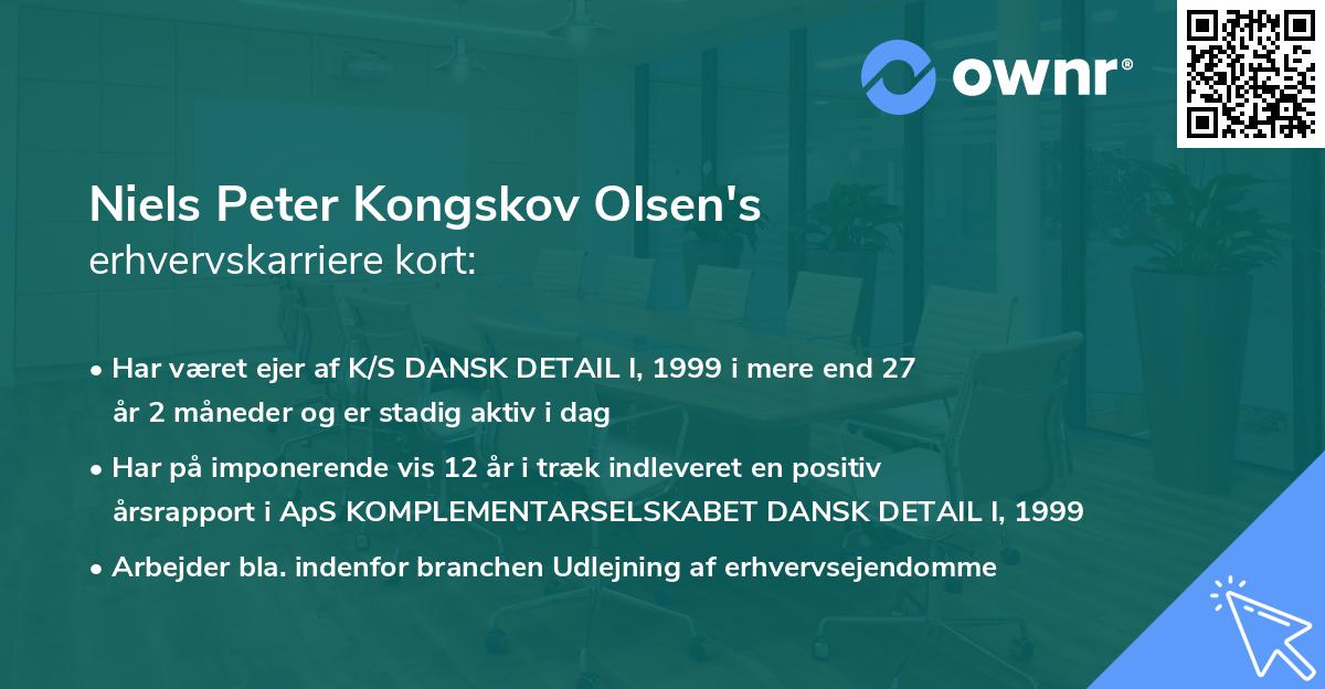 Niels Peter Kongskov Olsen's erhvervskarriere kort