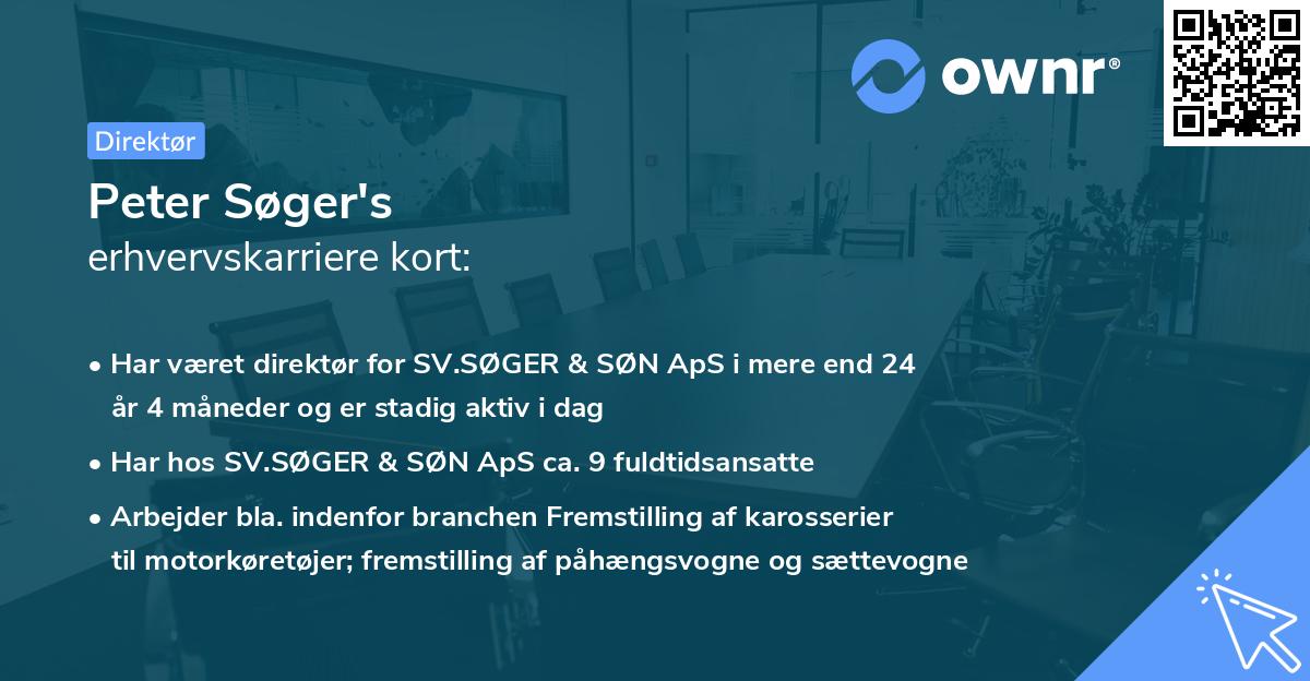 Peter Søger's erhvervskarriere kort