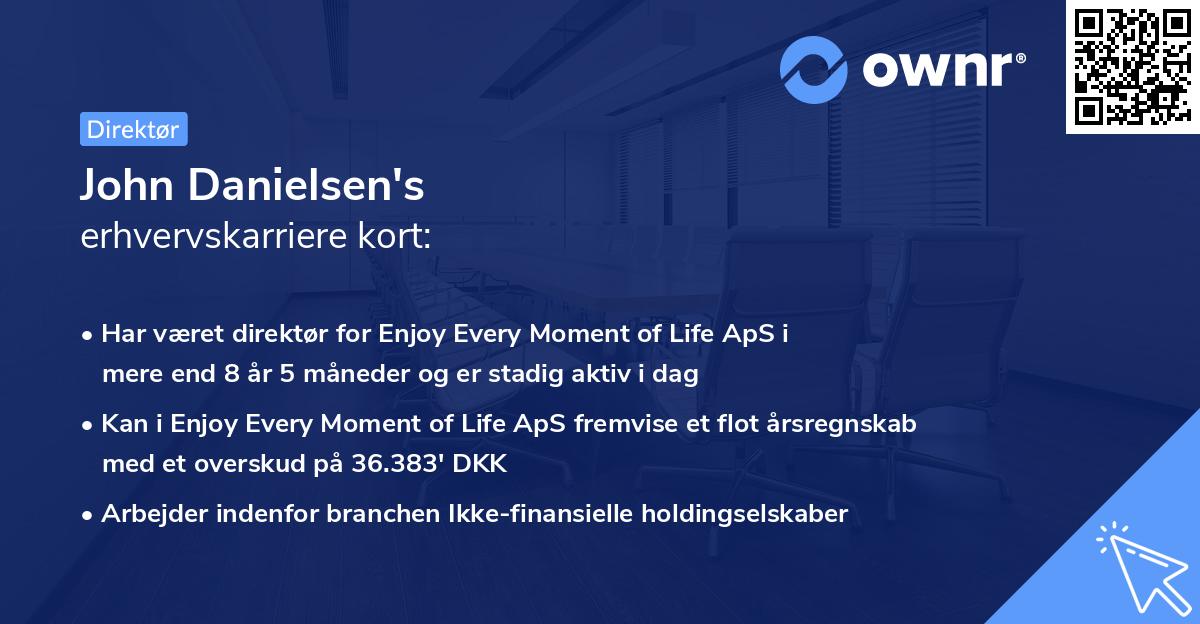 John Danielsen's erhvervskarriere kort