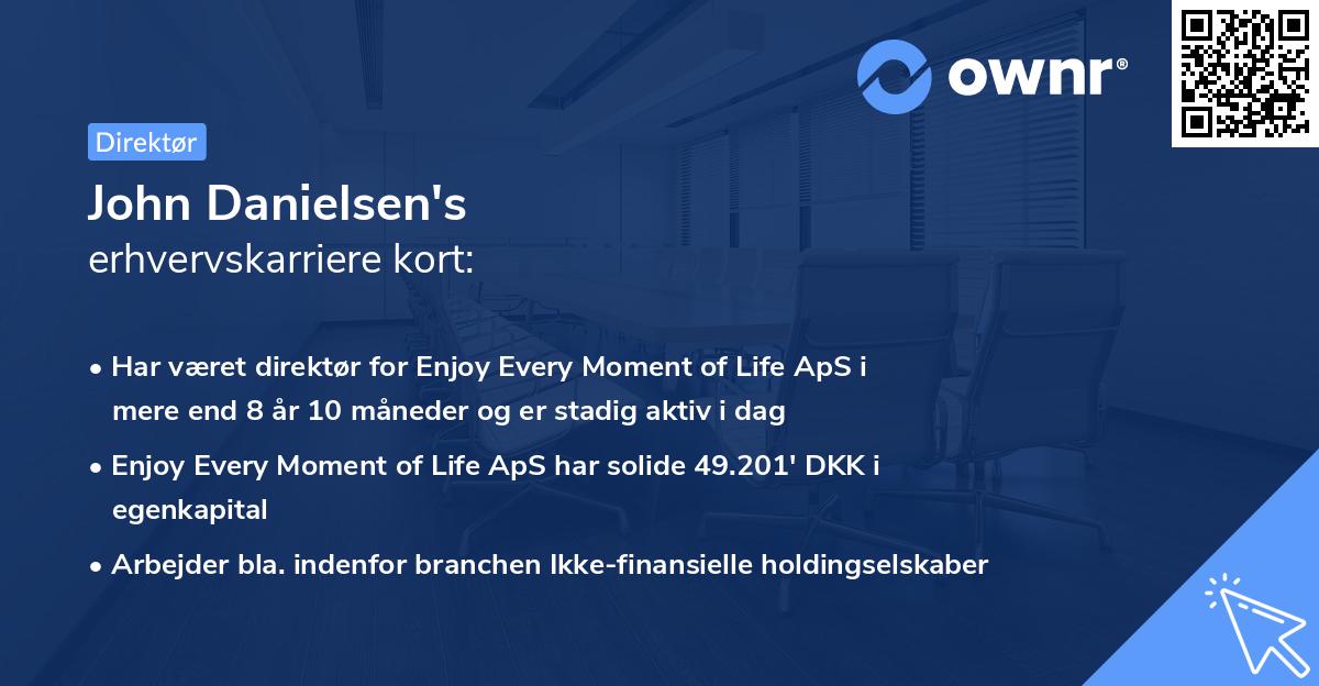 John Danielsen's erhvervskarriere kort