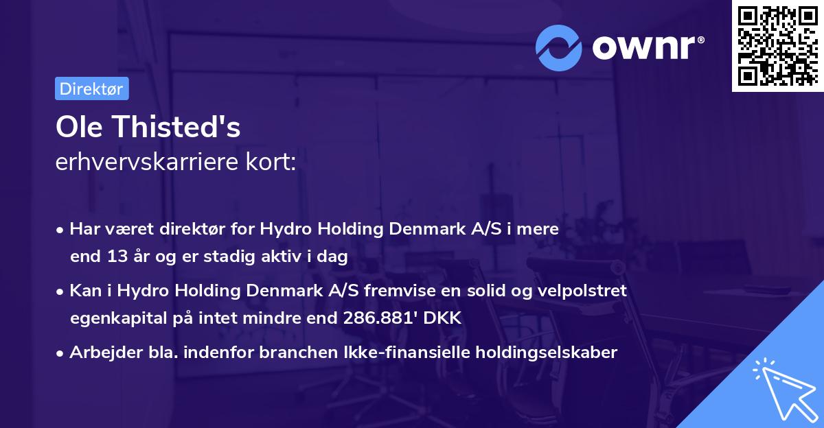 Ole Thisted's erhvervskarriere kort