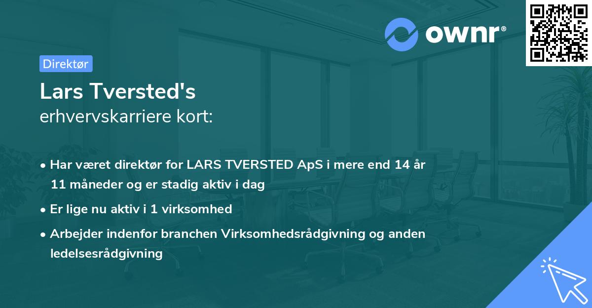 Lars Tversted's erhvervskarriere kort
