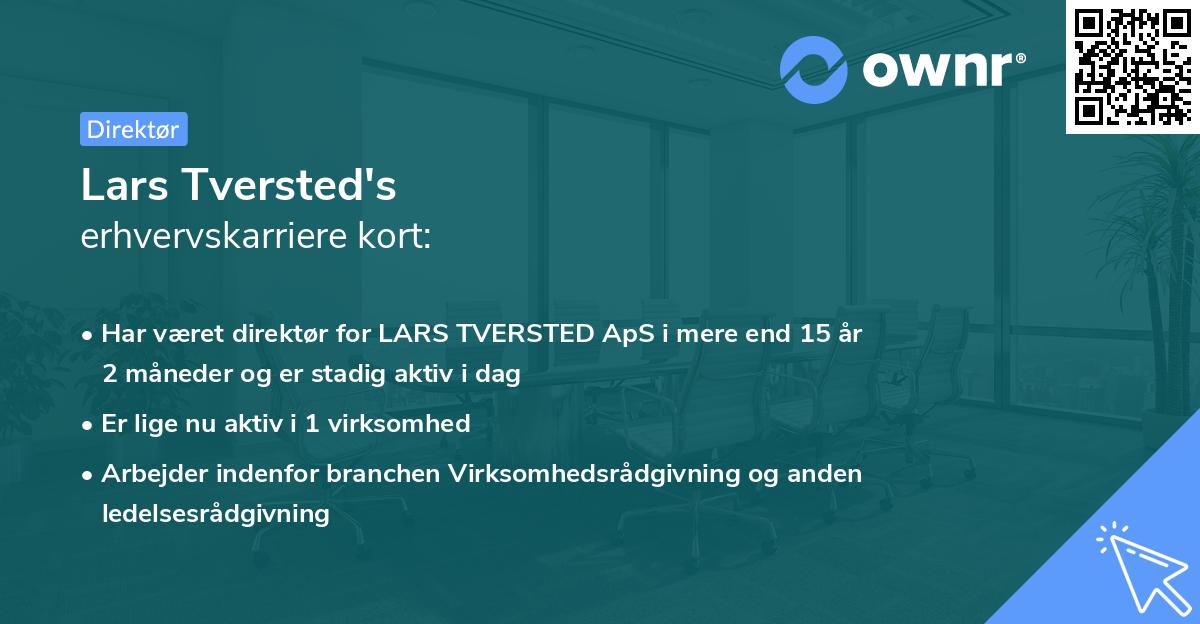 Lars Tversted's erhvervskarriere kort