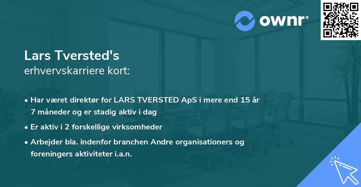 Lars Tversted's erhvervskarriere kort