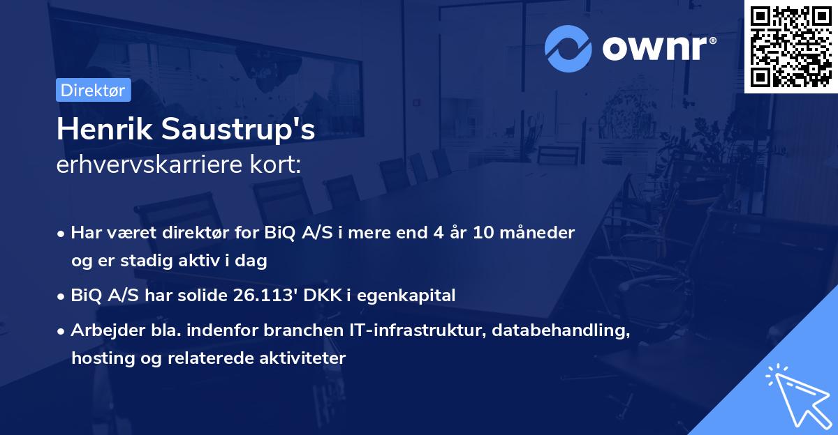 Henrik Saustrup's erhvervskarriere kort