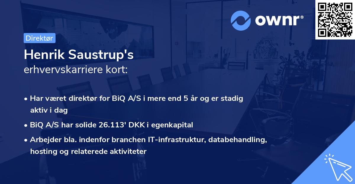 Henrik Saustrup's erhvervskarriere kort