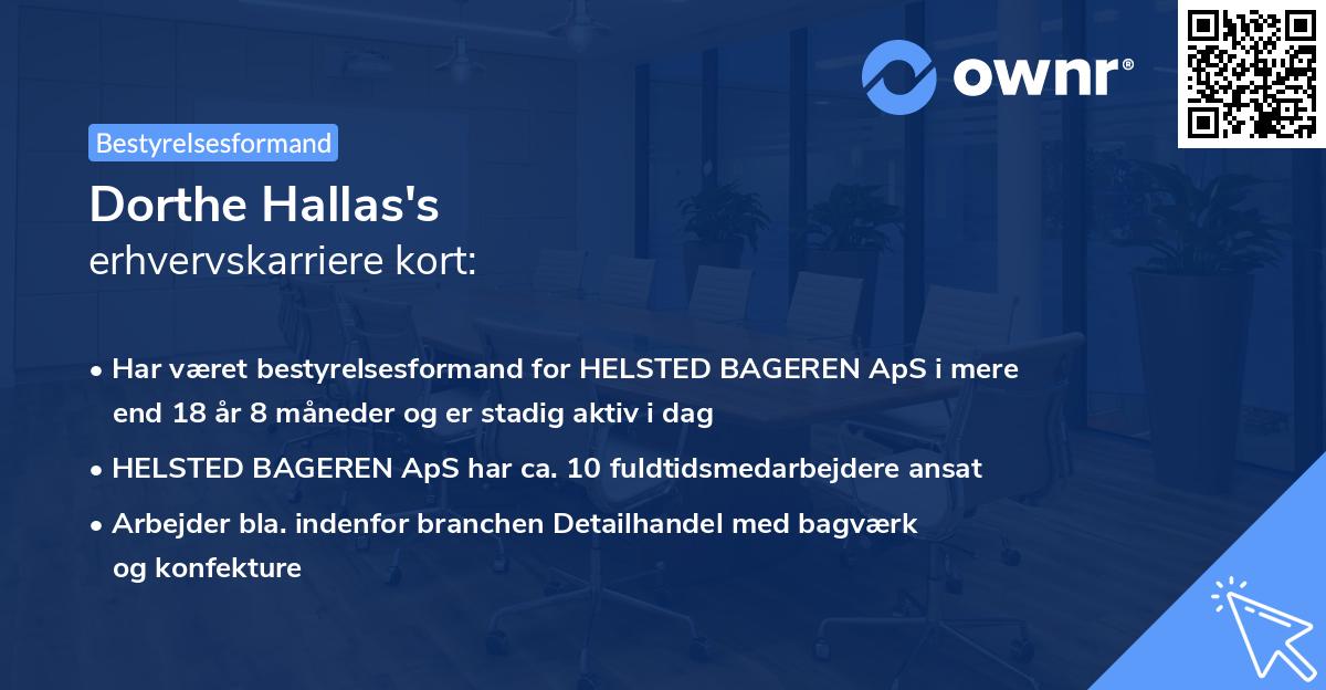 Dorthe Hallas's erhvervskarriere kort