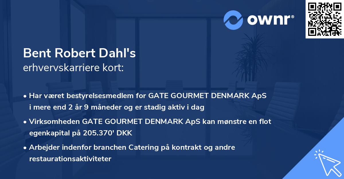 Bent Robert Dahl's erhvervskarriere kort