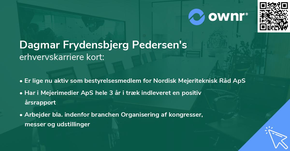 Dagmar Frydensbjerg Pedersen's erhvervskarriere kort