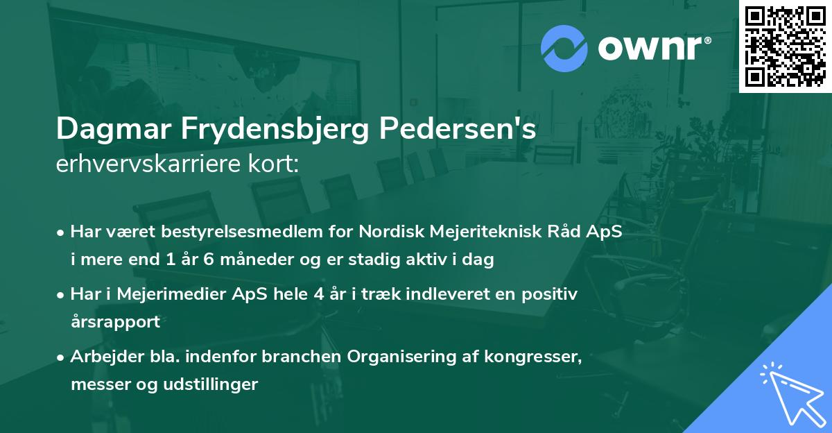 Dagmar Frydensbjerg Pedersen's erhvervskarriere kort