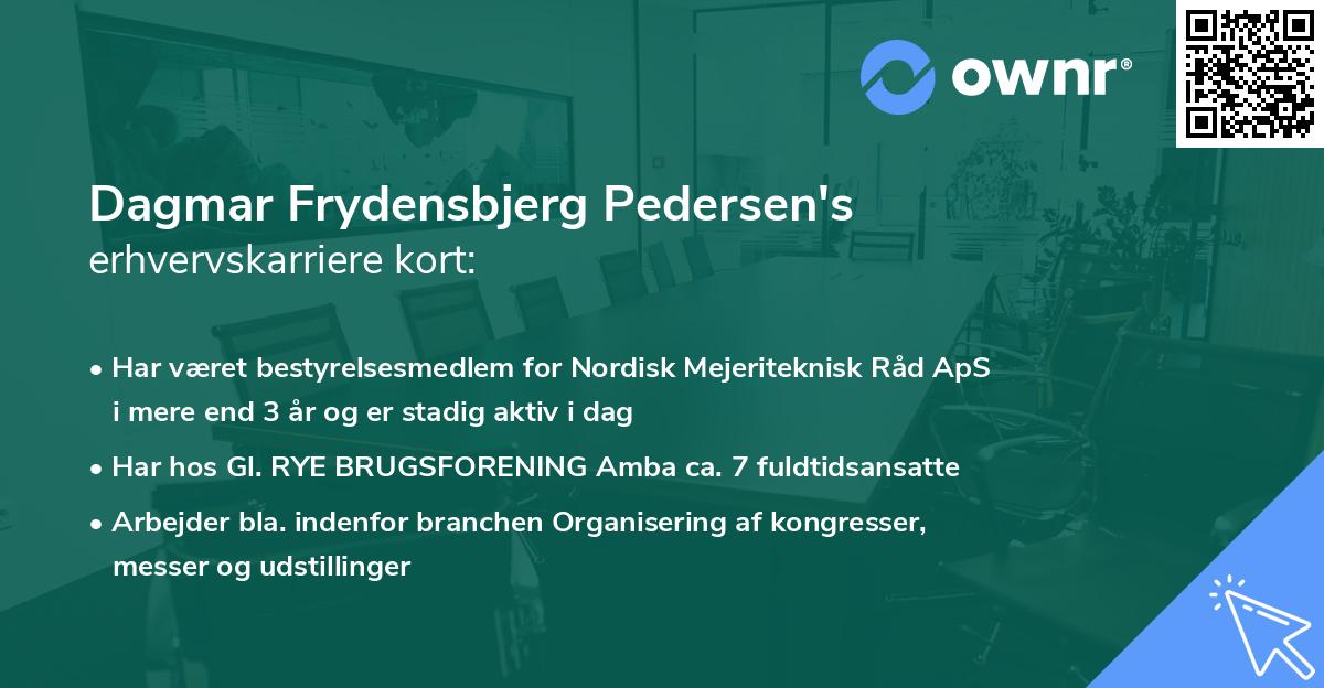 Dagmar Frydensbjerg Pedersen's erhvervskarriere kort