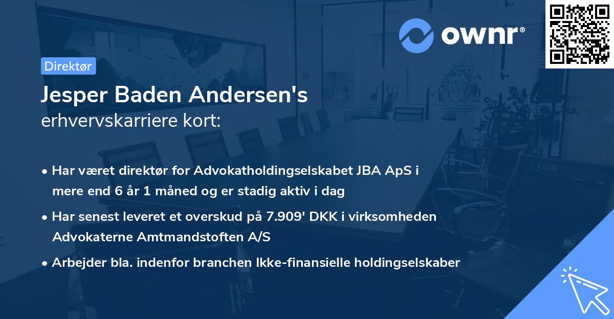 Jesper Baden Andersen's erhvervskarriere kort