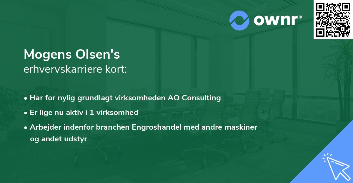 Mogens Olsen's erhvervskarriere kort