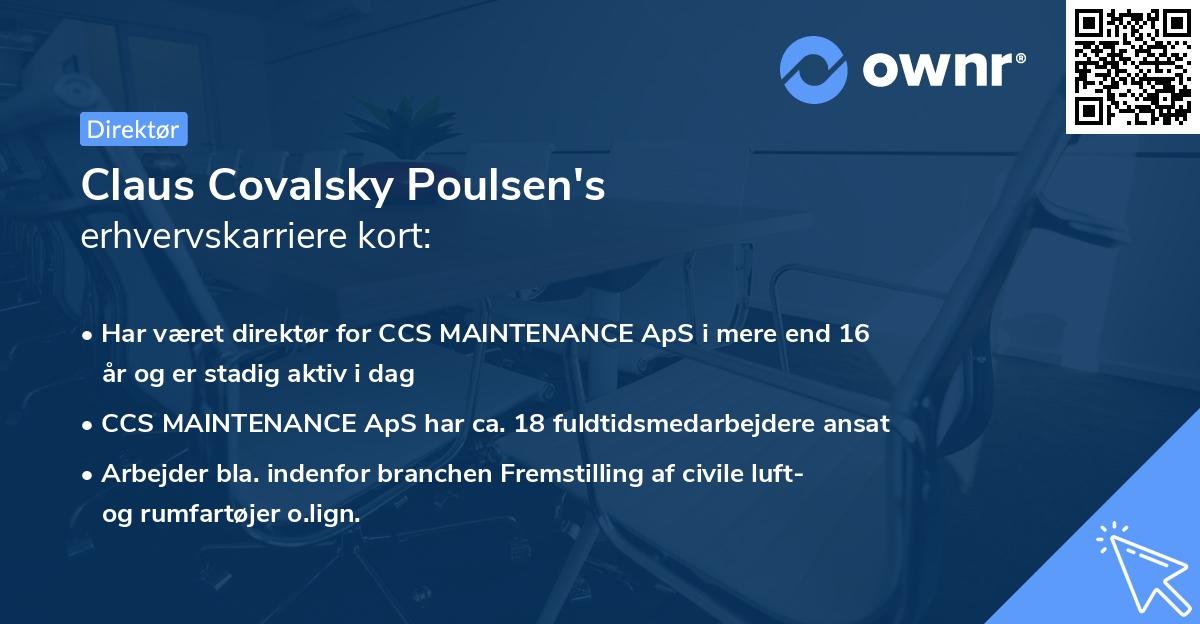 Claus Covalsky Poulsen's erhvervskarriere kort