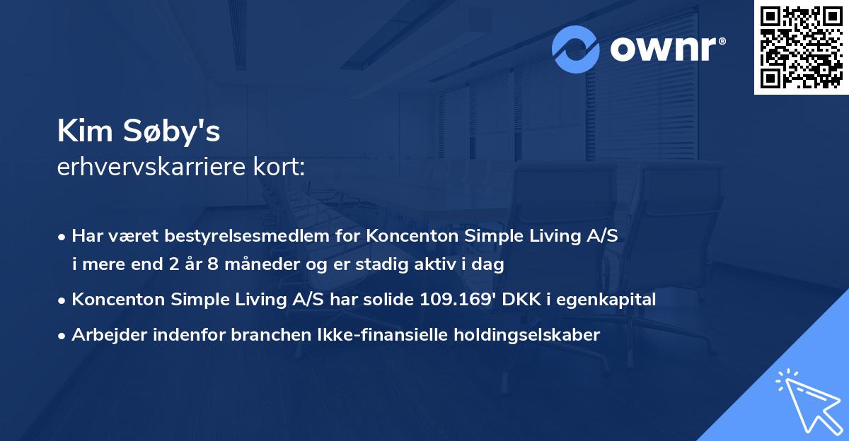 Kim Søby's erhvervskarriere kort