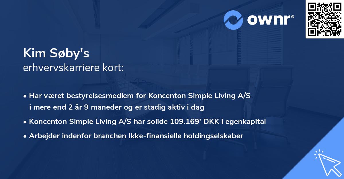 Kim Søby's erhvervskarriere kort