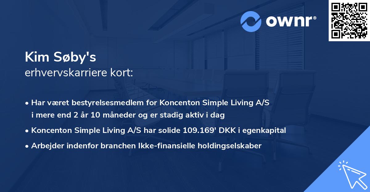 Kim Søby's erhvervskarriere kort