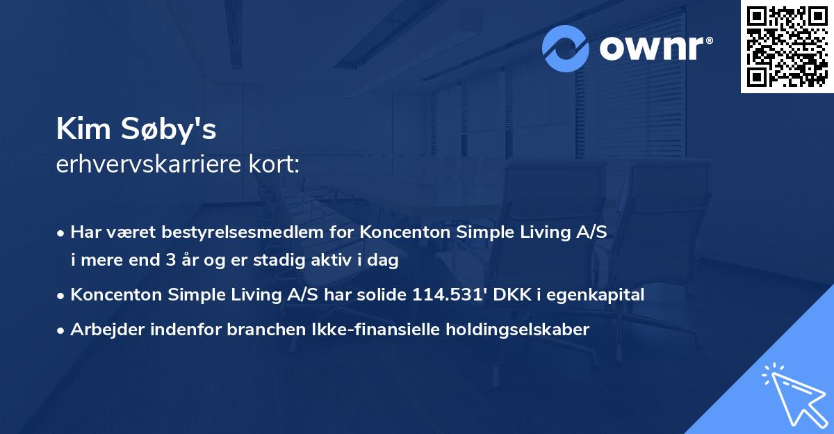 Kim Søby's erhvervskarriere kort