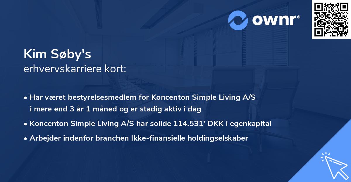 Kim Søby's erhvervskarriere kort
