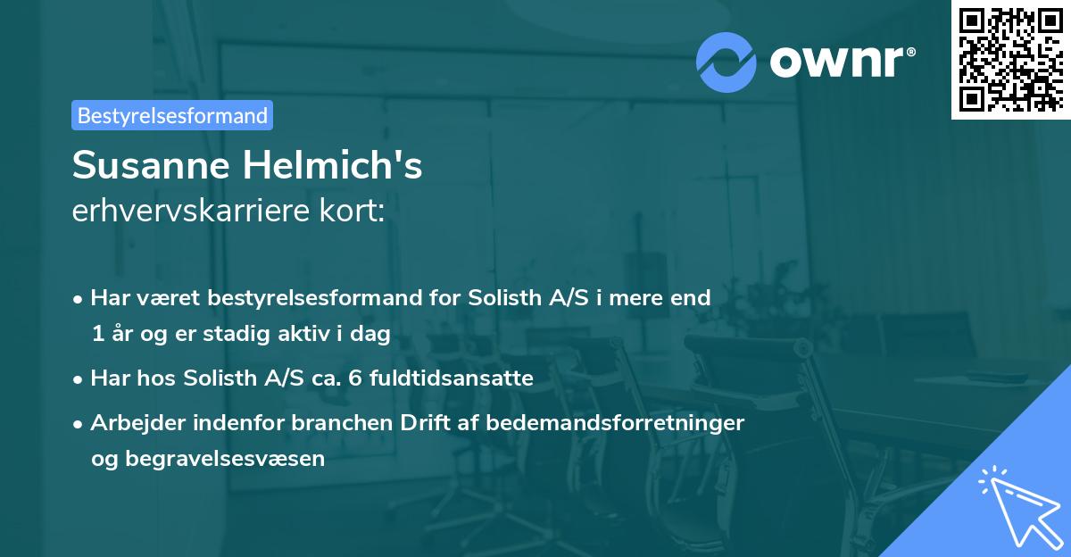Susanne Helmich's erhvervskarriere kort