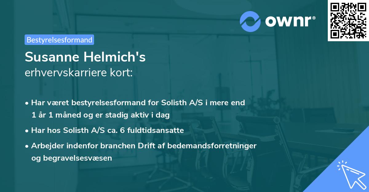 Susanne Helmich's erhvervskarriere kort