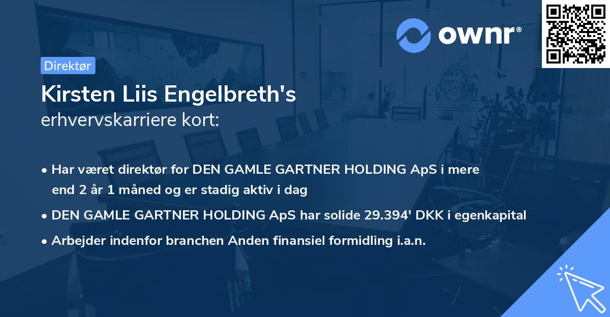 Kirsten Liis Engelbreth's erhvervskarriere kort