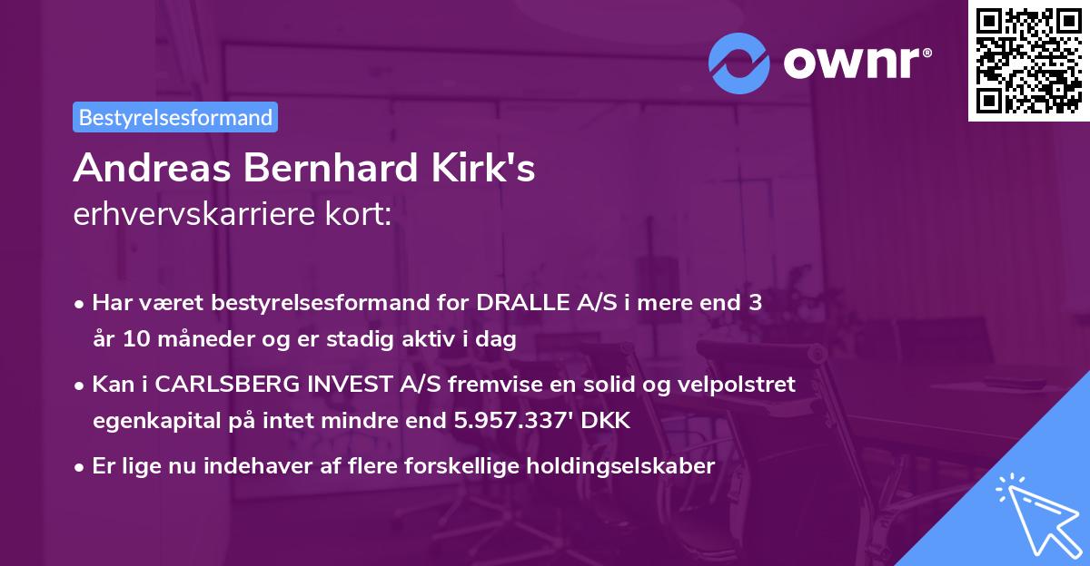 Andreas Bernhard Kirk's erhvervskarriere kort