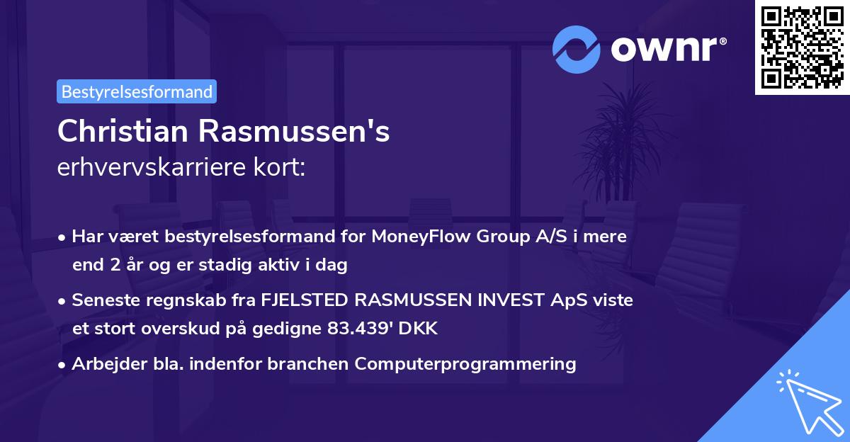 Christian Rasmussen's erhvervskarriere kort
