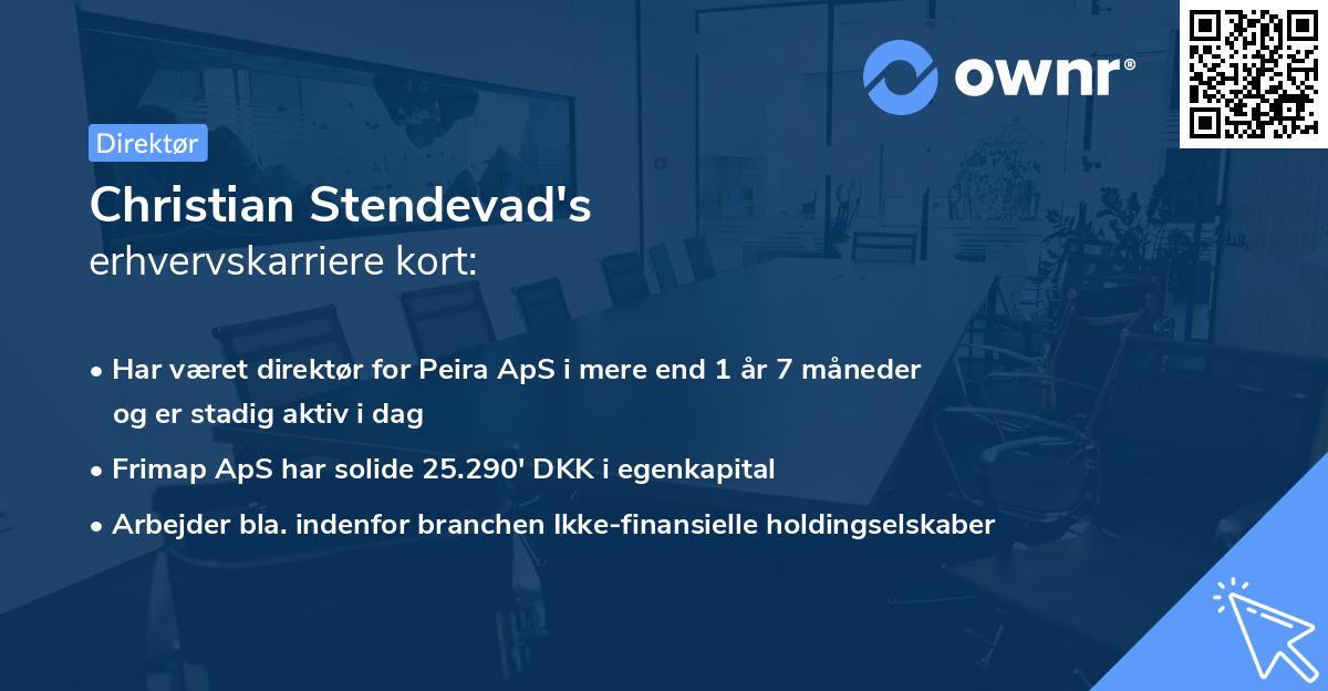 Christian Stendevad's erhvervskarriere kort
