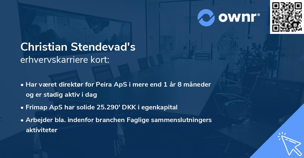 Christian Stendevad's erhvervskarriere kort