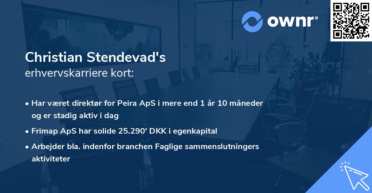 Christian Stendevad's erhvervskarriere kort