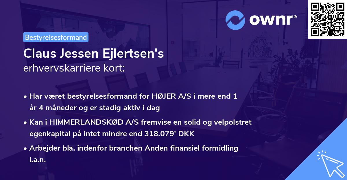 Claus Jessen Ejlertsen's erhvervskarriere kort