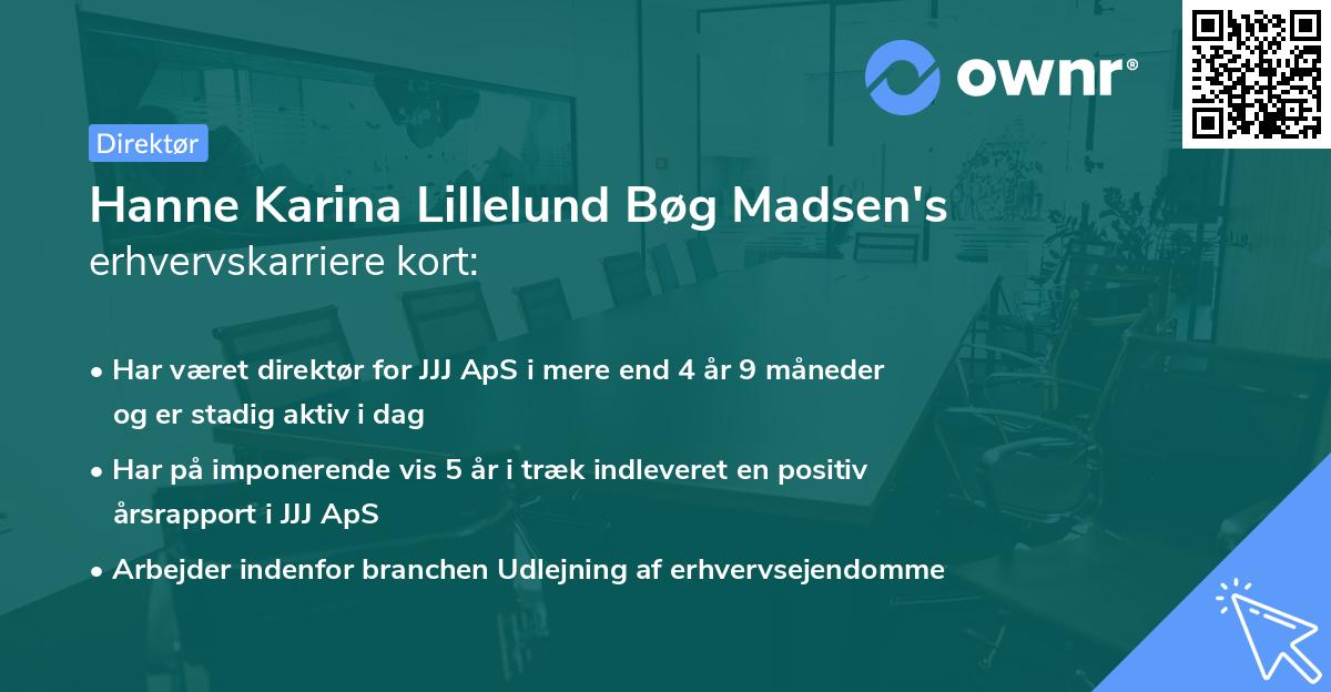 Hanne Karina Lillelund Bøg Madsen's erhvervskarriere kort