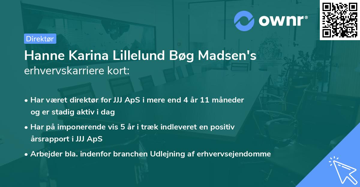 Hanne Karina Lillelund Bøg Madsen's erhvervskarriere kort